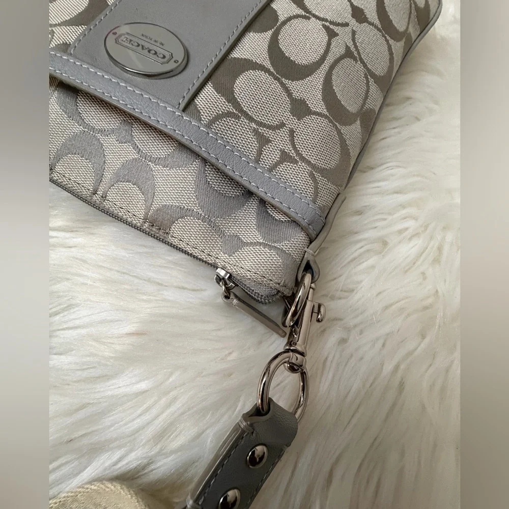 Coach Gray and Tan Crossbody Bag